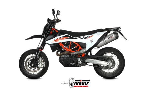 Escape Mivv Slip-On Oval titan con tapa carbono KTM 690 SMC R 2020-23