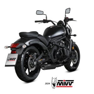 MIVV FULL SYSTEM 2x1 HR-1 BLACK CON TAPA DE CARBONO KAWASAKI VULCAN S 2017-23