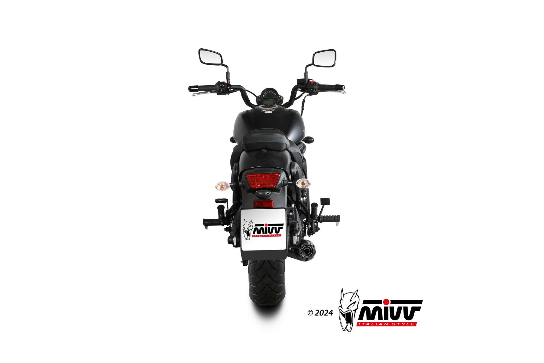 MIVV FULL SYSTEM 2x1 HR-1 BLACK CON TAPA DE CARBONO KAWASAKI VULCAN S 2017-23