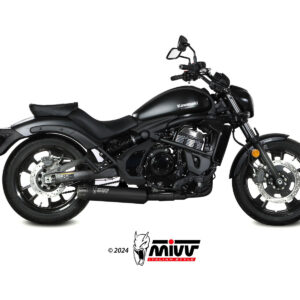 MIVV FULL SYSTEM 2x1 HR-1 BLACK CON TAPA DE CARBONO KAWASAKI VULCAN S 2017-23