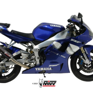 MIVV SLIP-ON GP BLACK CON TAPA EN CARBONO YAMAHA YZF R1 1000 1998-01