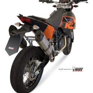 Mivv 2 Bolt-On Suono St. Steel con tapa carbono KTM 690 SM 2007-12