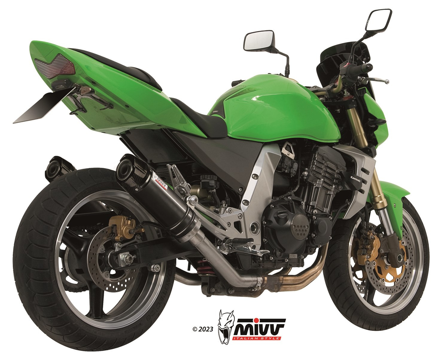 Mivv 2 Slip-On GP carbon con tapa carbono Kawasaki Z1000 2003-06