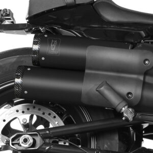 Mivv 2 Slip-On HR-1 Black con tapa de carbono Harley Davidson Sportster S 2021-24