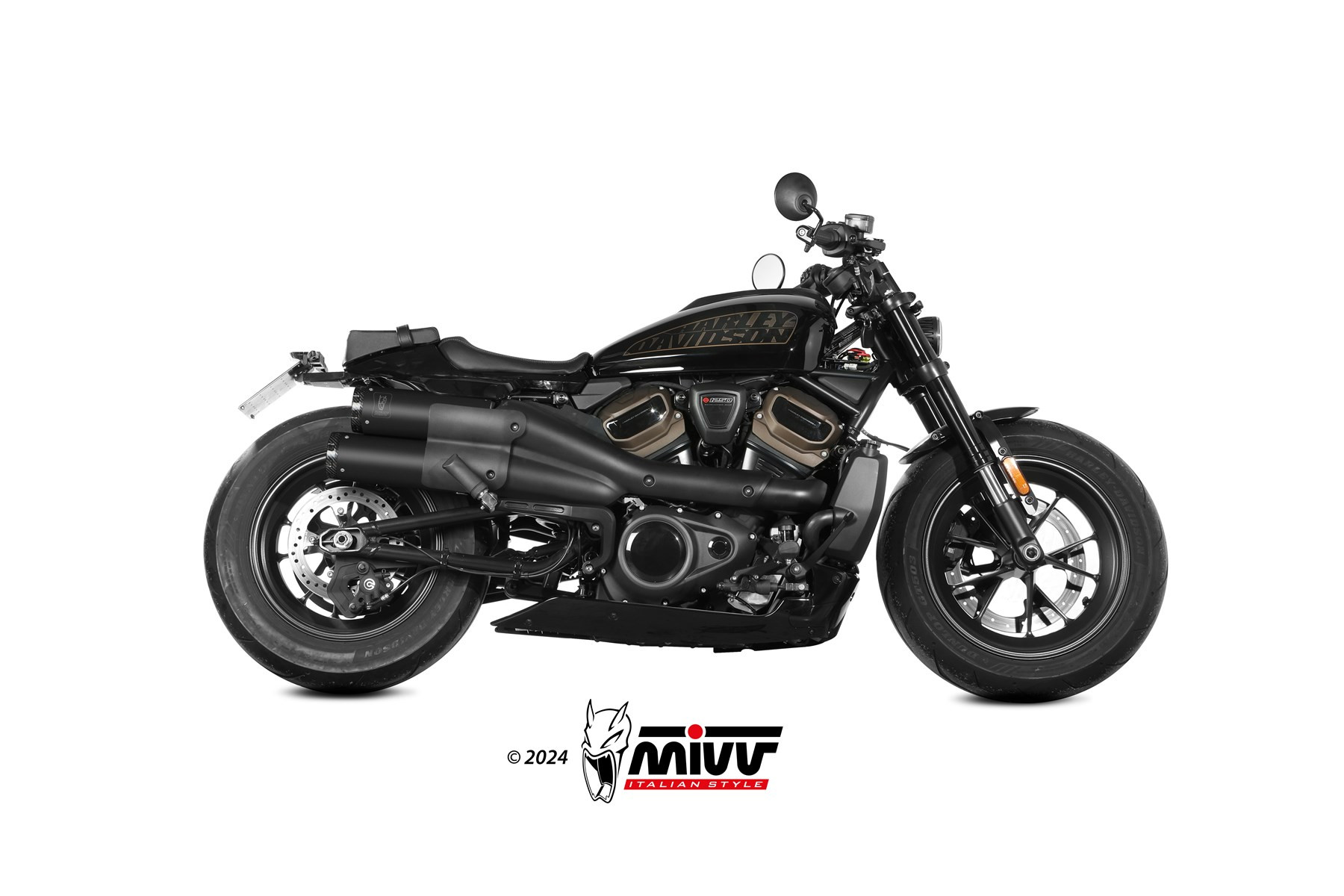 Mivv 2 Slip-On HR-1 Black Harley Davidson Sportster S 2021-24