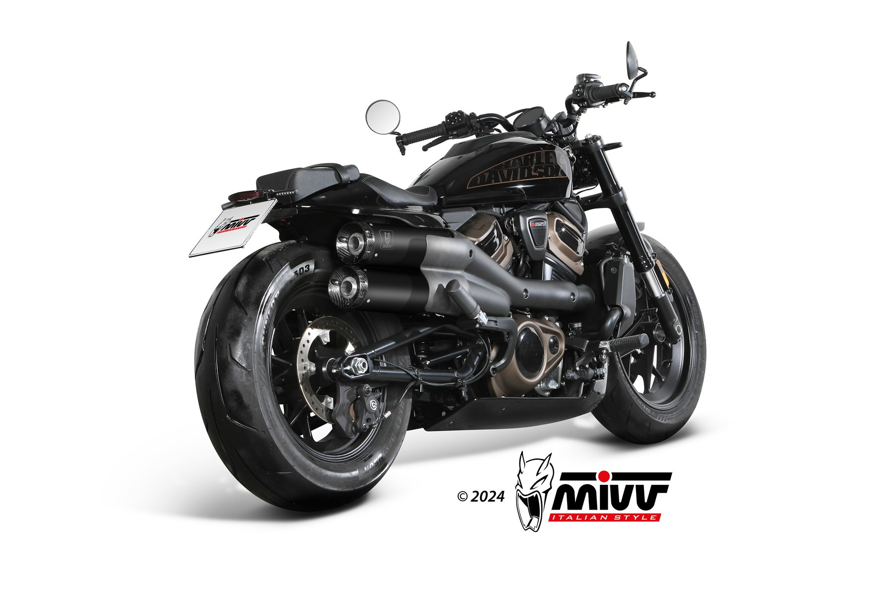 Mivv 2 Slip-On HR-1 Black Harley Davidson Sportster S 2021-24