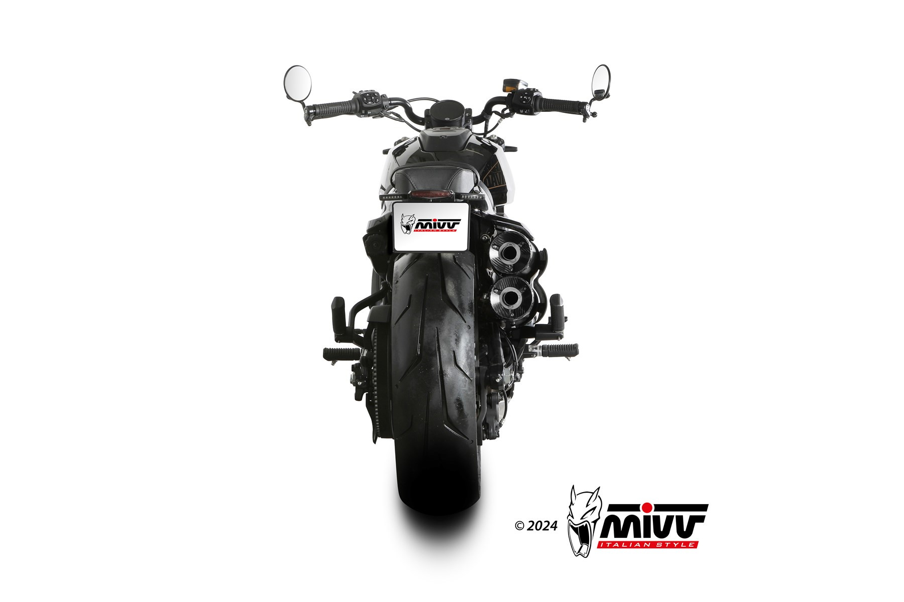 Mivv 2 Slip-On HR-1 Black Harley Davidson Sportster S 2021-24
