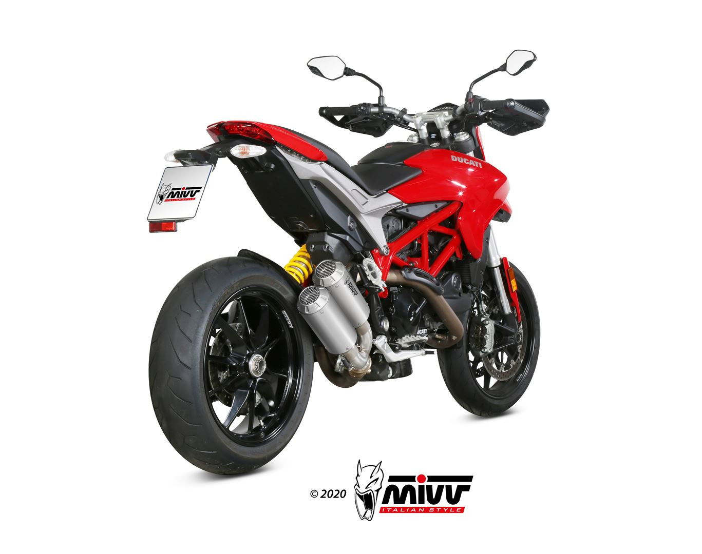 Mivv 2 Slip-On Mk3 carbono Ducati Hypermotard 939 2016-18