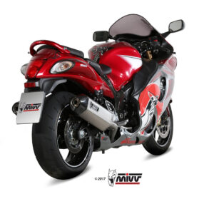 Mivv 2 Slip-On Speed edge St. Steel con tapa carbono Suzuki GSX-R 1300 Hayabusa 2008-17