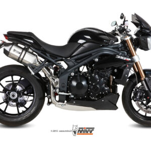 Mivv 2 Slip-On Speed edge St. Steel con tapa carbono Triumph Speed Triple 2011-15