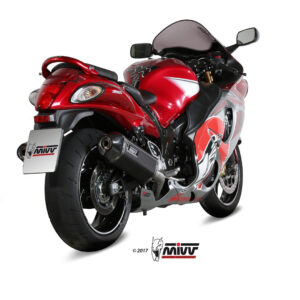 Mivv 2 Slip-On Oval titan con tapa carbono Suzuki GSX-R 1300 Hayabusa 2008-17