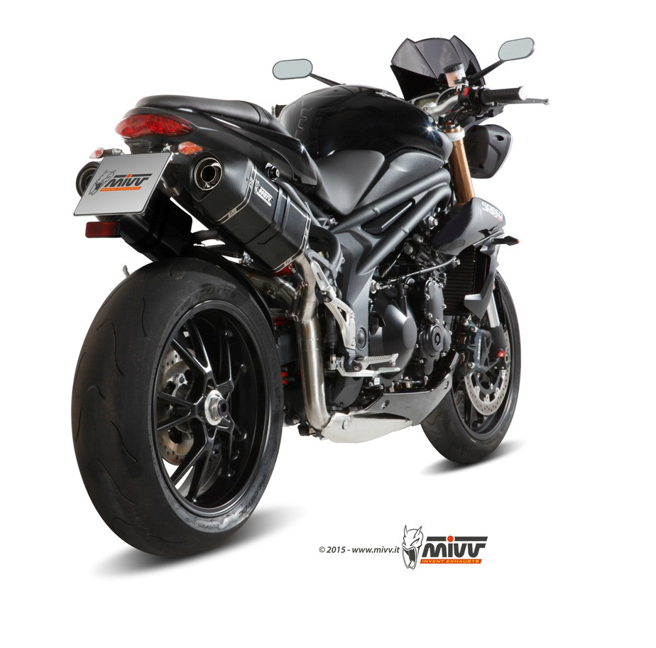 Mivv 2 Slip-On Speed edge black Triumph Speed Triple 2011-15