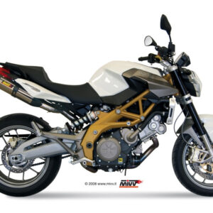 Mivv 2 Slip-On Suono St. Steel con tapa carbono Aprilia Shiver 750 2008-16