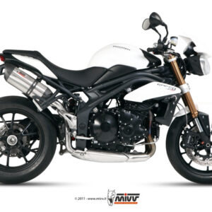 Mivv 2 Slip-On Suono St. Steel con tapa carbono Triumph Speed Triple 2011-15