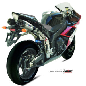 Mivv 2 Slip-On Oval titan con tapa carbono Yamaha YZF 1000 R1 2007-08