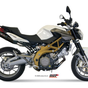 Mivv 2 Slip-On Suono black con tapa carbono Aprilia Shiver 750 2008-16