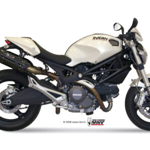 Mivv 2 Slip-On Suono black con tapa carbono Ducati Monster 696 2008-14