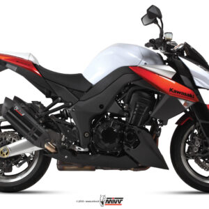 Mivv 2 Slip-On Suono black con tapa carbono Kawasaki Z1000 2010-13