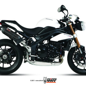 Mivv 2 Slip-On Suono black con tapa carbono Triumph Speed Triple 2011-15