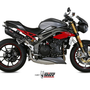 Mivv 2 Slip-On Suono black con tapa carbono Triumph Speed Triple 2016-17