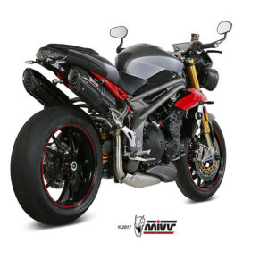 Mivv 2 Slip-On Suono black con tapa carbono Triumph Speed Triple 2016-17