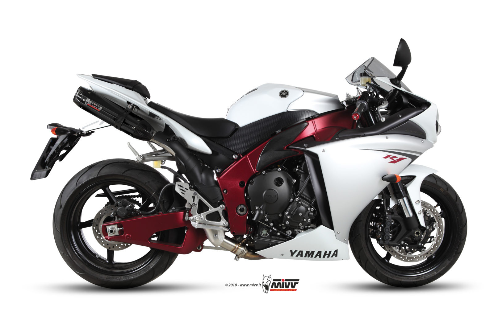 Mivv 2 Slip-On Suono black con tapa carbono Yamaha YZF 1000 R1 2007-08