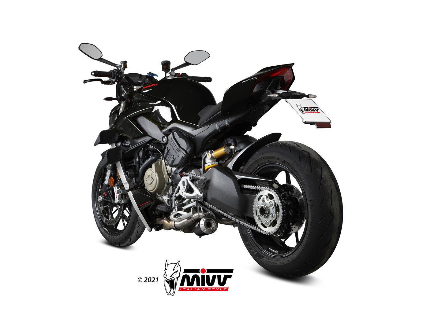 Mivv 2 Slip-On X-M1 black Ducati Streetfighter V4 2020-22