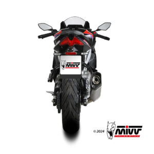 Mivv 2 Slip-On HR-1 Black con tapa de carbono Harley Davidson Sportster S 2021-24
