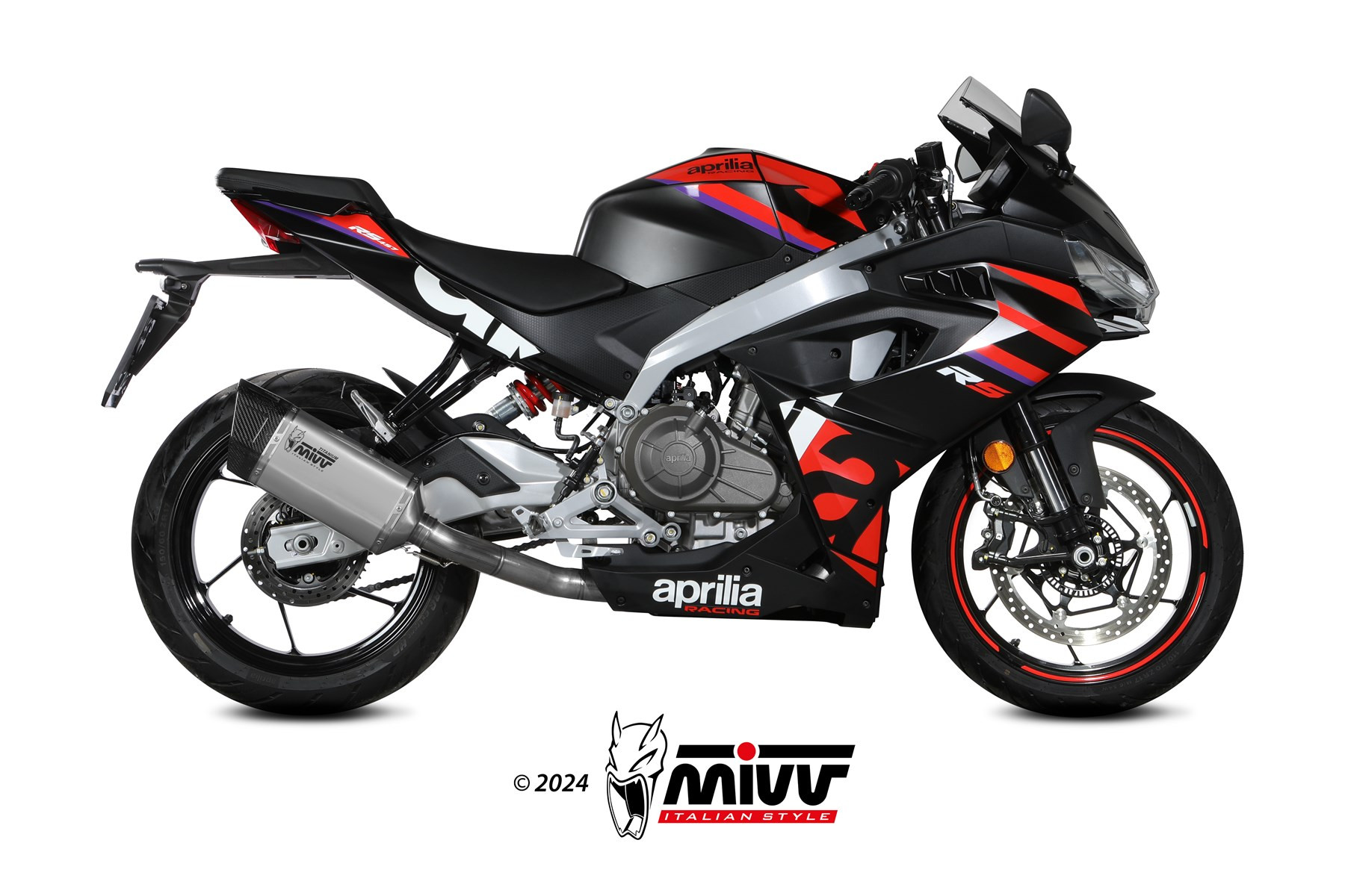 Mivv Full system 2x1 SR-1 Titanium Aprilia RS 457 2024-25