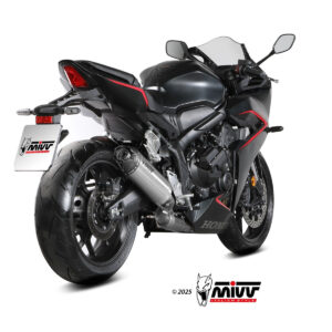 Mivv Escape Completo 4x2x1 AK-1 Titanium con tapa de carbono Honda CB 650 R 2024-25