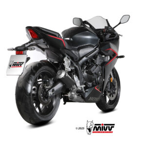Mivv Escape Completo 4x2x1 AK-1 Black con tapa de carbono Honda CB 650 R 2024-25