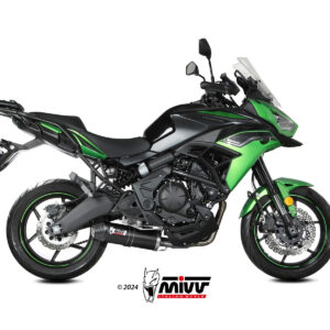 Mivv Full System 2x1 OVAL BLACK con Tapa de Carbono KAWASAKI Versys 650 2024-25