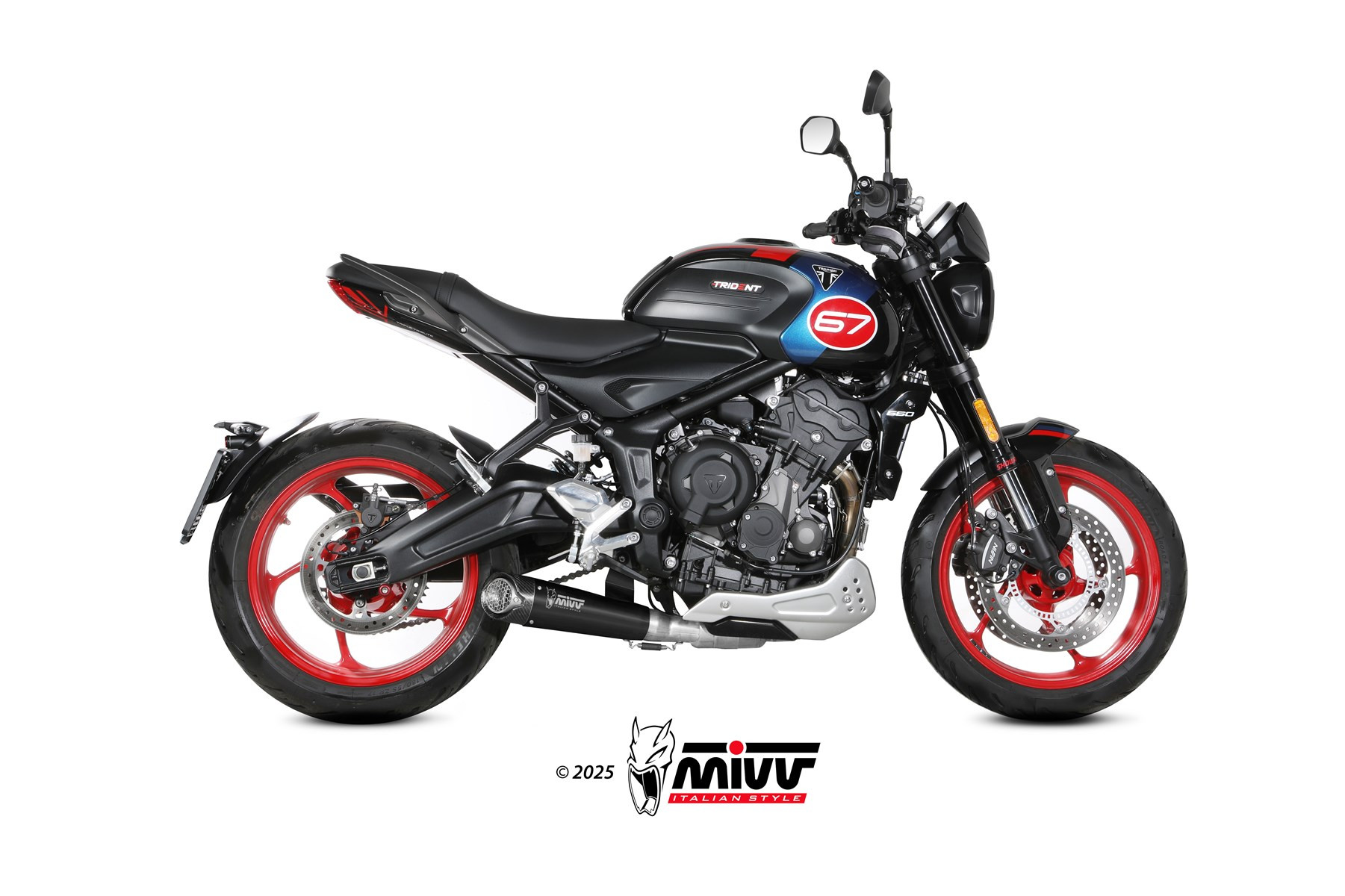 Mivv Full System 3x1 X-M5 BLACK TRIUMPH TRIDENT 660 2025-