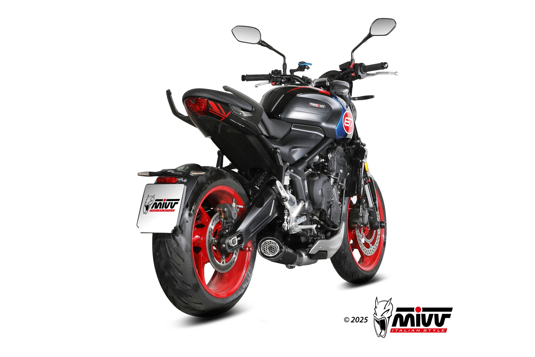 Mivv Full System 3x1 X-M5 BLACK TRIUMPH TRIDENT 660 2025-