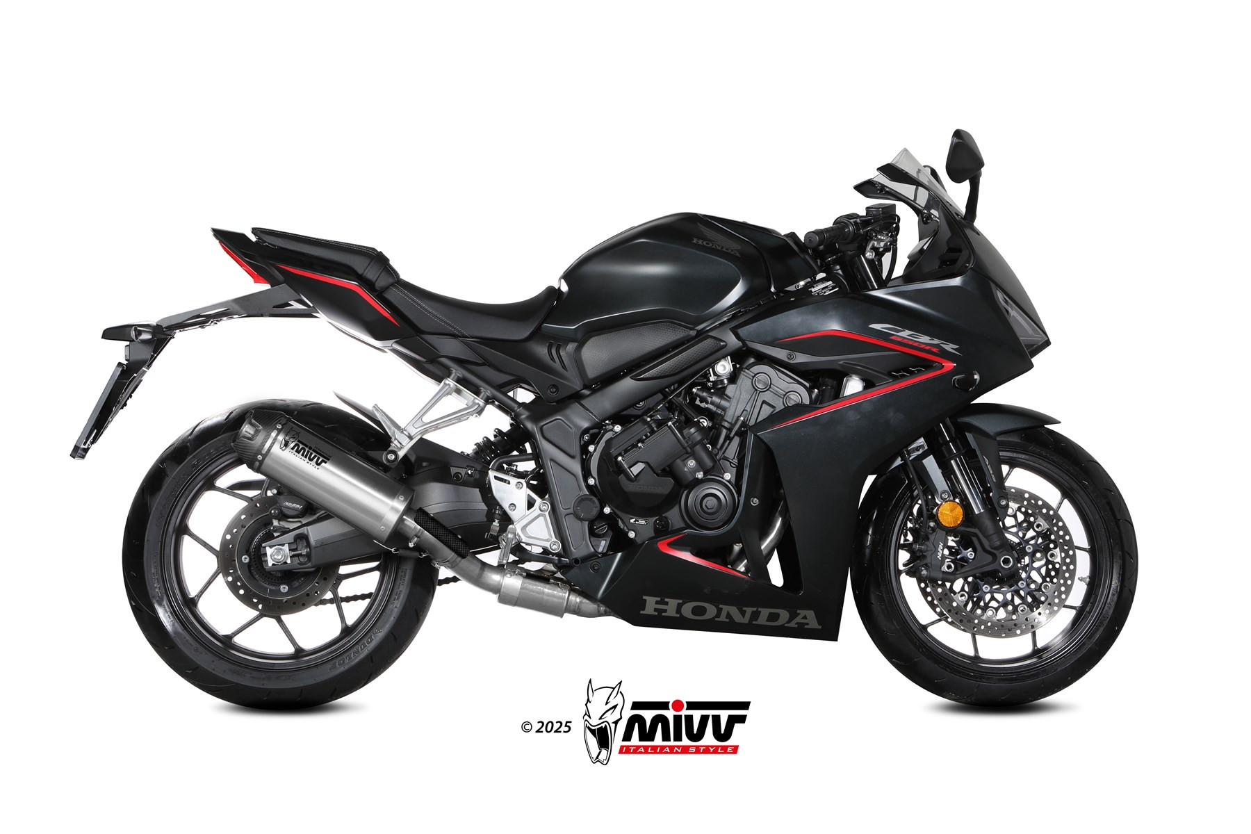 Mivv Full System 4x2x1 AK-1 TITANIUM con Tapa Carbono HONDA CB 650 2024-25