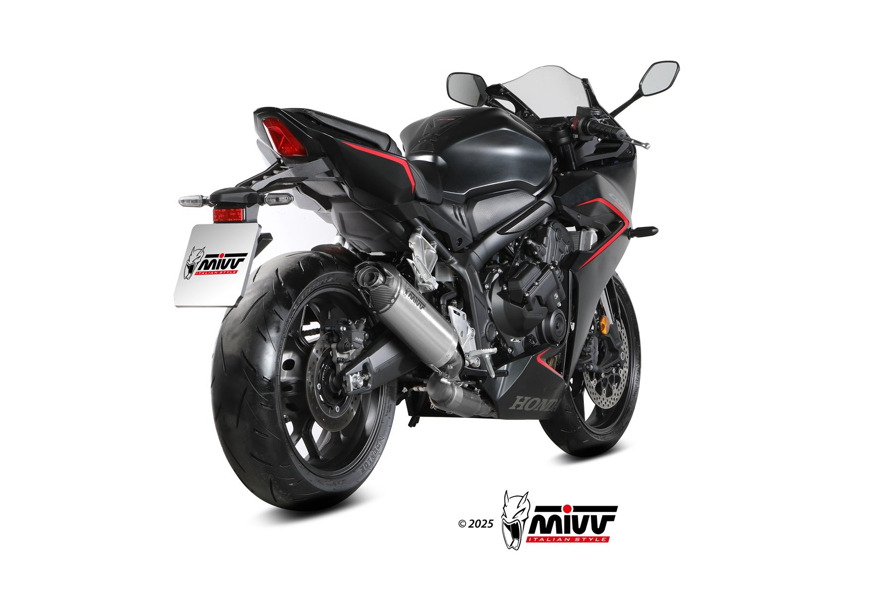 Mivv Full System 4x2x1 AK-1 TITANIUM con Tapa Carbono HONDA CB 650 2024-25