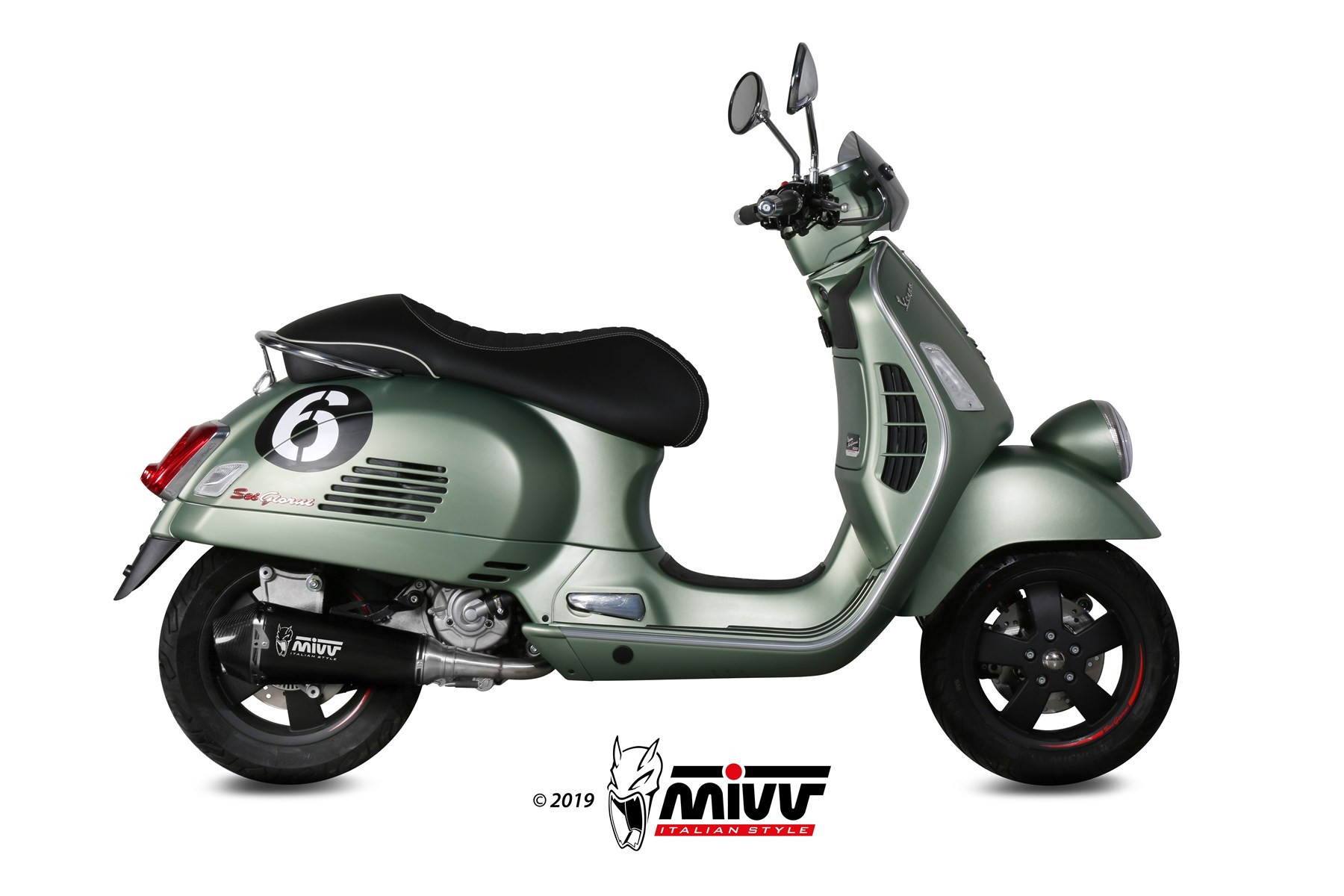 Mivv Full system 1x1 Delta Race black Piaggio Vespa GTS 300 2008-20