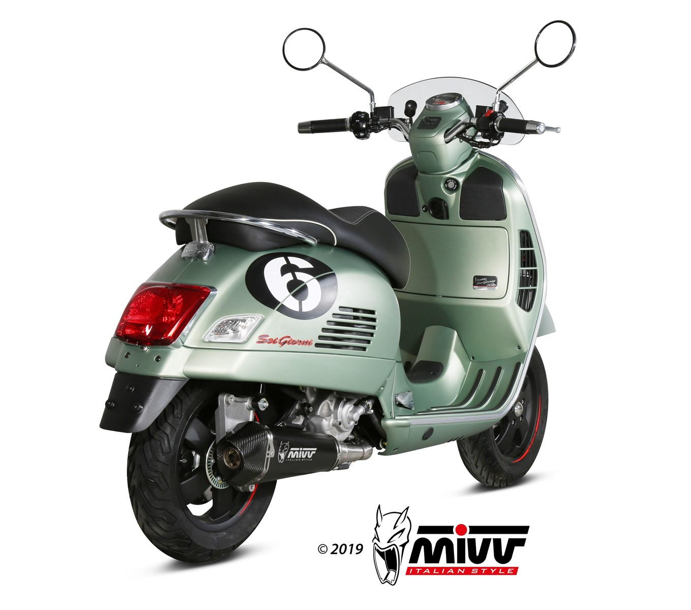 Mivv Full system 1x1 Delta Race black Piaggio Vespa GTS 300 2008-20