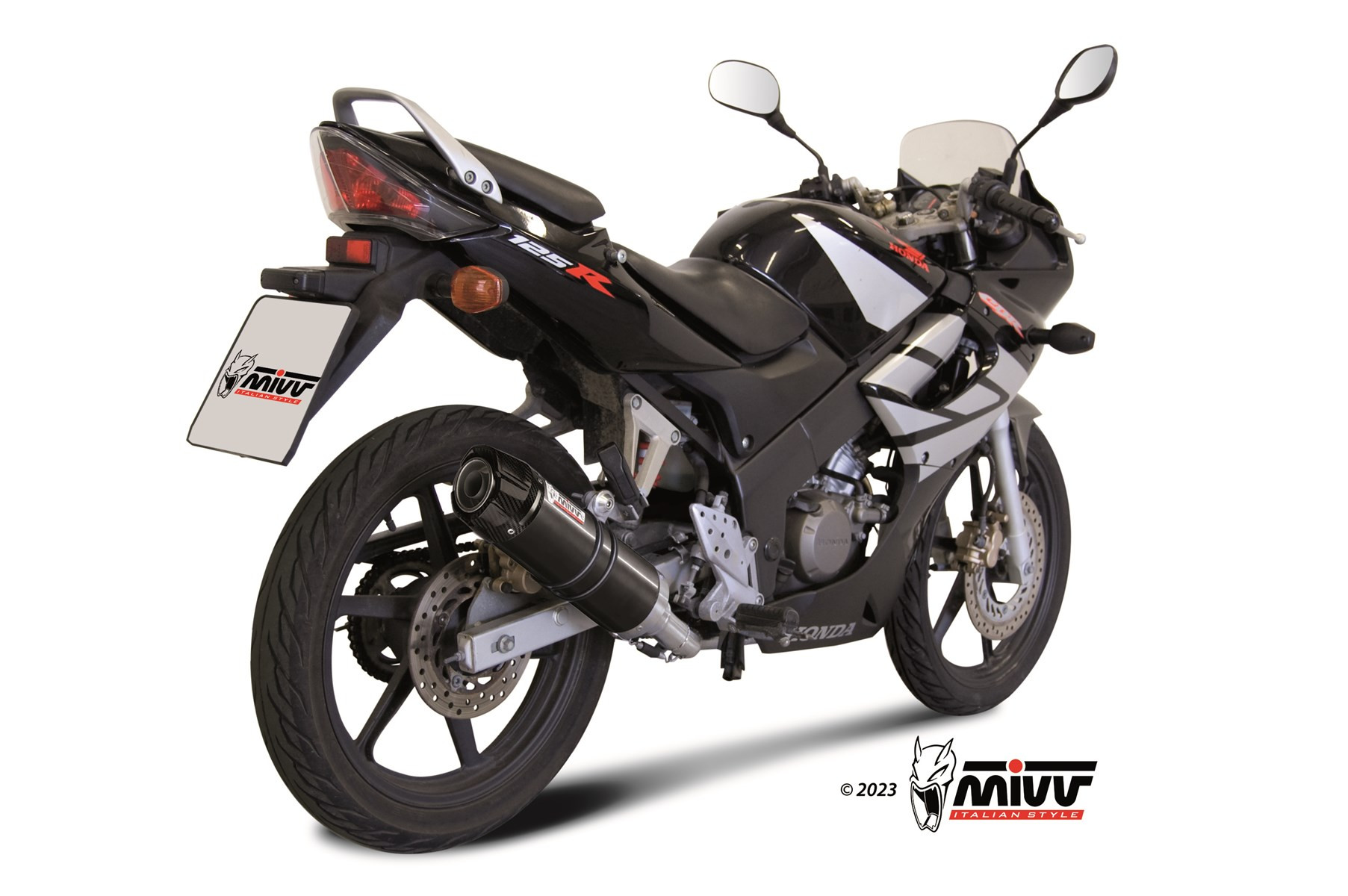 Mivv Full system 1x1 GP black con tapa carbono Honda CBR 125 R 2004-10