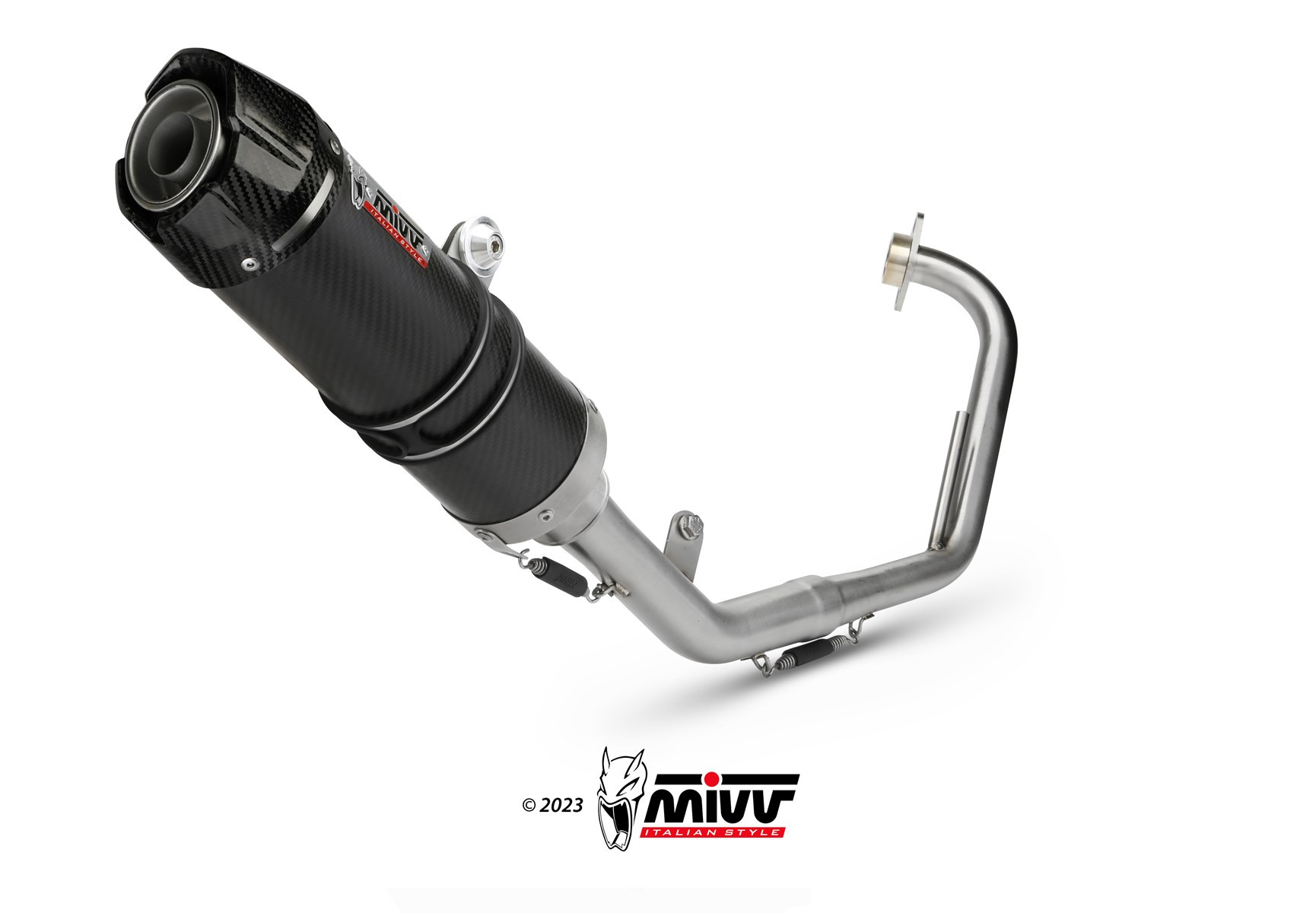 Mivv Full system 1x1 GP carbon con tapa carbono Yamaha YZF R125 2008-13