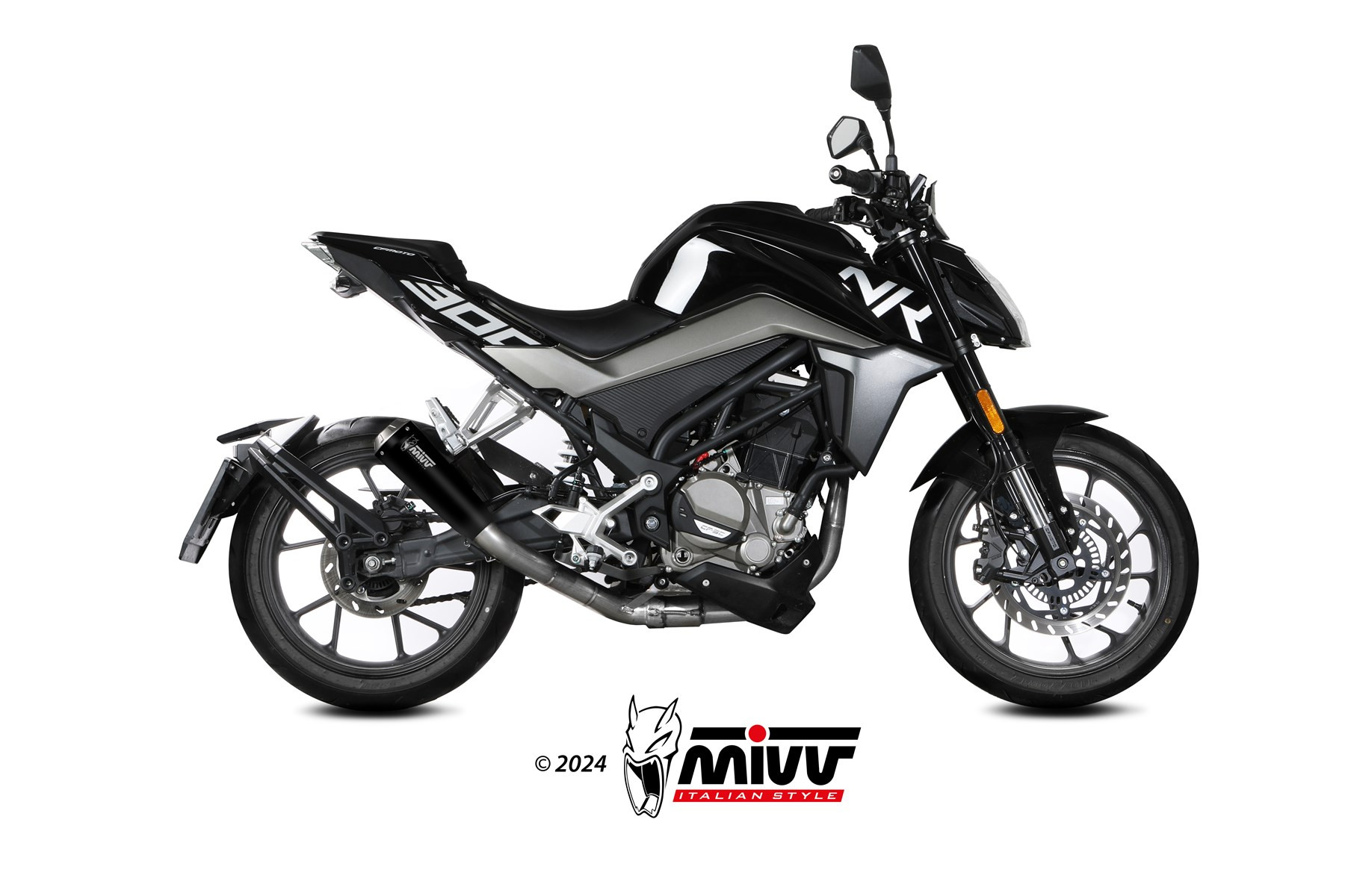 Mivv Full system 1x1 X-M1 Black CF Moto 300NK 2021-24