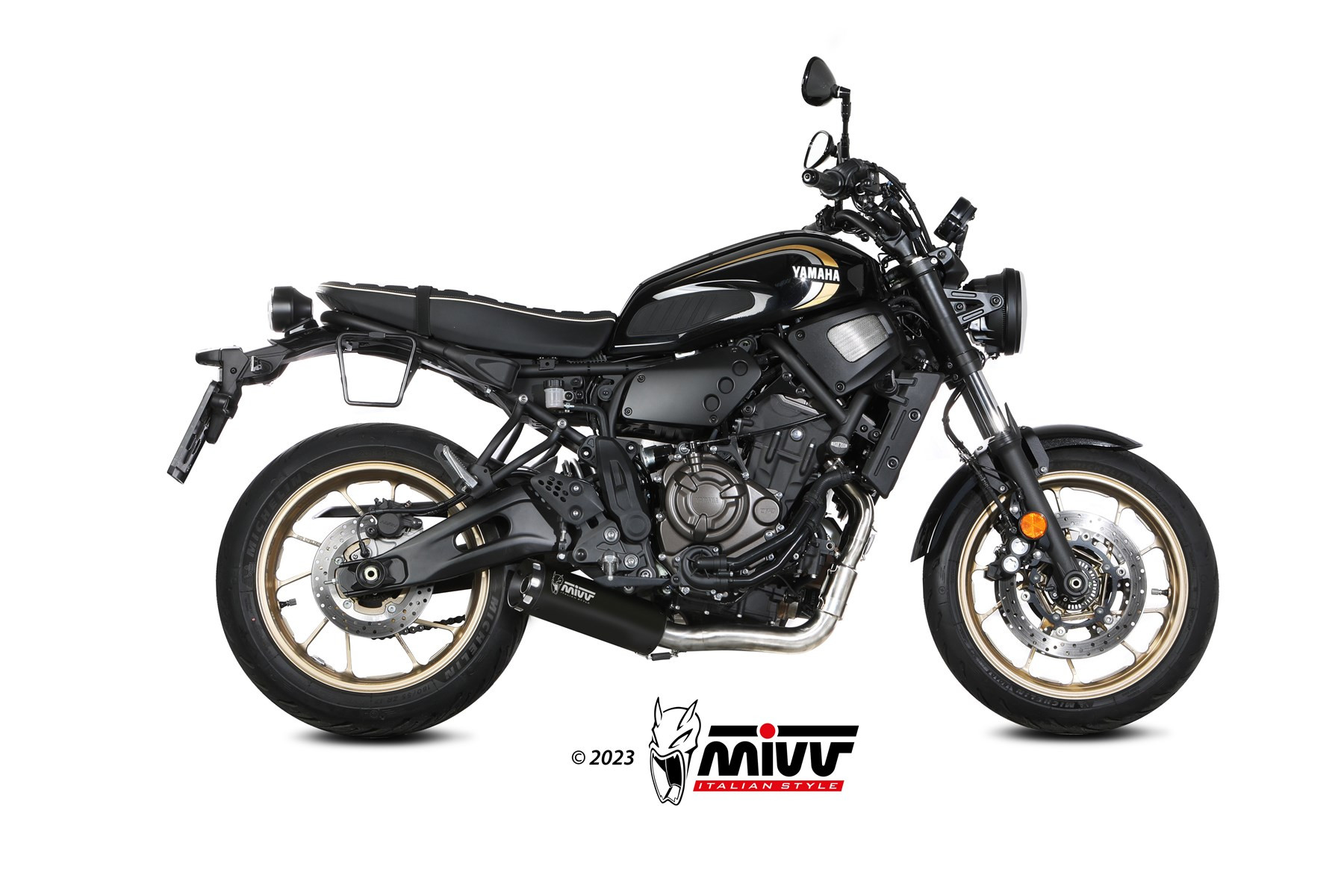 Mivv Full system 2x1 HR-1 Black YAMAHA XSR 700 2021-24