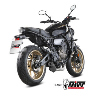 Mivv Full system 2x1 HR-1 Black con tapa en carbono larga YAMAHA XSR 700 2021-24