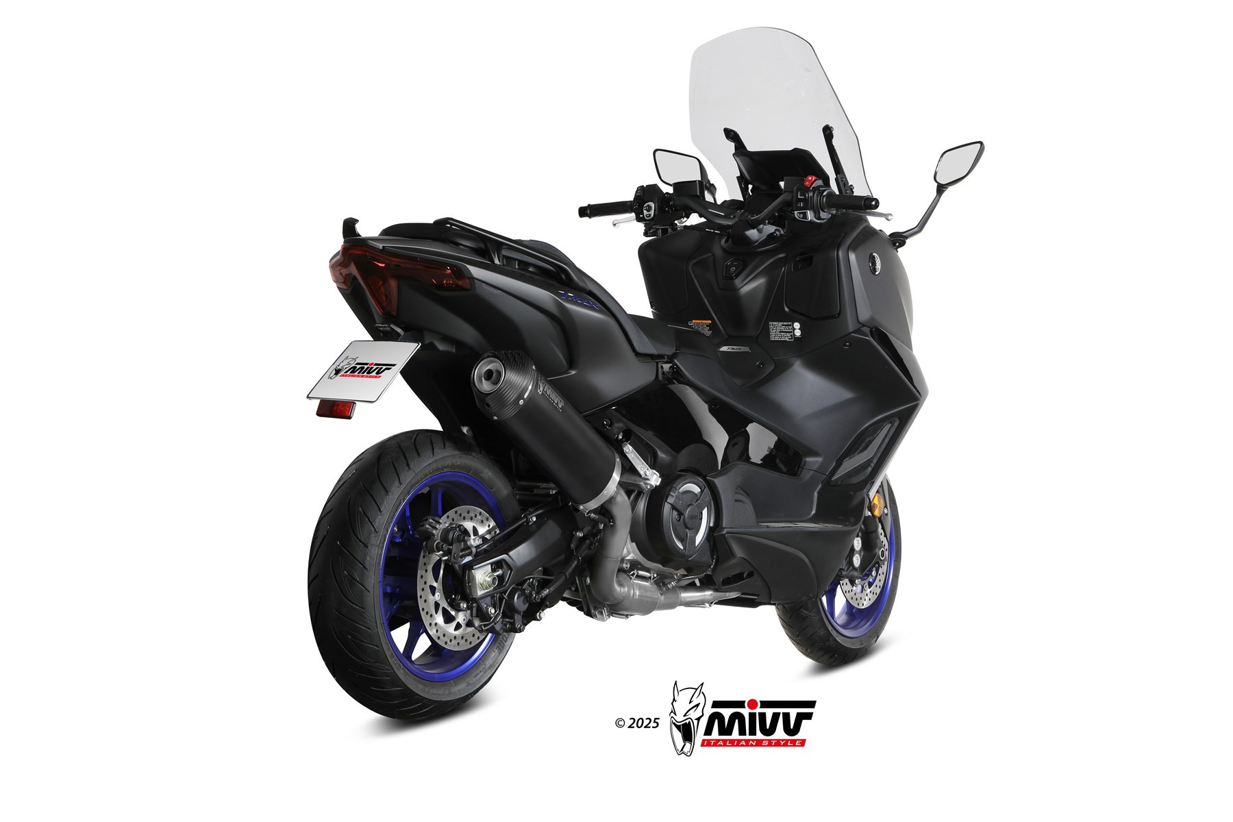 Mivv Full system 2x1 OVAL Black con tapa de carbono Yamaha T-MAX 560 2025