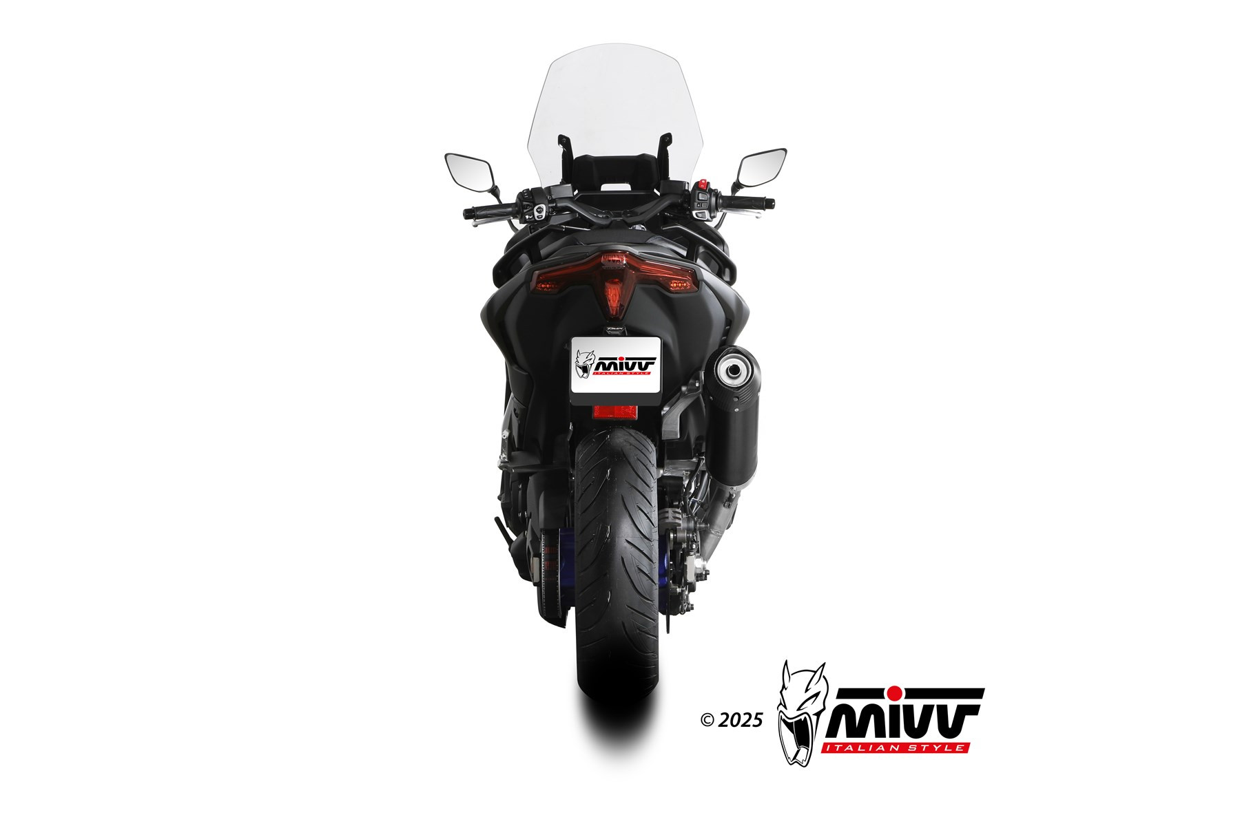 Mivv Full system 2x1 OVAL Black con tapa de carbono Yamaha T-MAX 560 2025