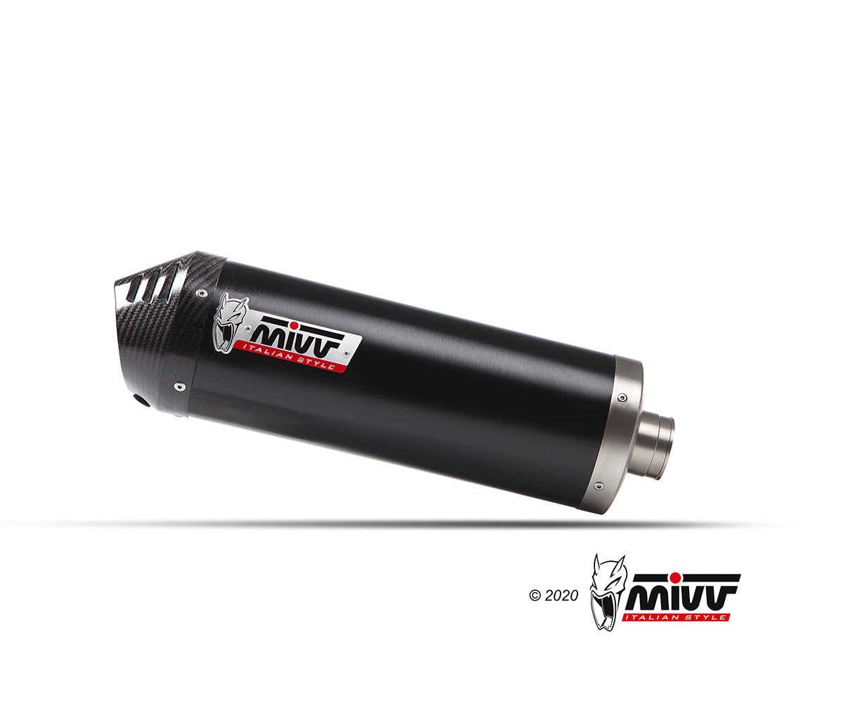 Mivv Full system 2x1 OVAL Black con tapa de carbono Yamaha T-MAX 560 2025