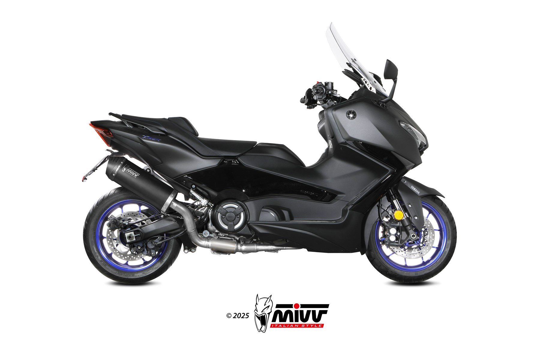 Mivv Full system 2x1 OVAL Black con tapa de carbono Yamaha T-MAX 560 2025