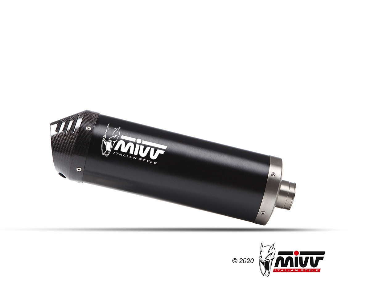 Mivv Full system 2x1 Oval Black con tapa carbono Kawasaki Versys 650 2021-25