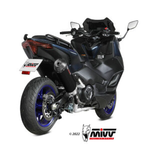 Mivv Full system 2x1 Oval Black con tapa carbono Yamaha T-MAX 560 2022-25