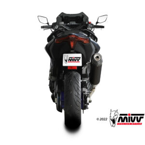 Mivv Full system 2x1 Oval Black con tapa carbono Yamaha T-MAX 560 2022-25